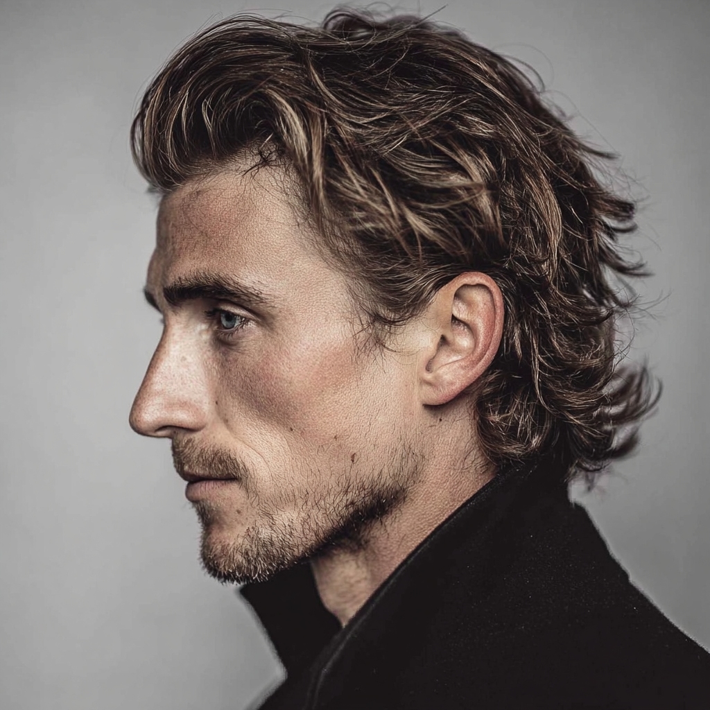 corte hacia atrás natural para hombre