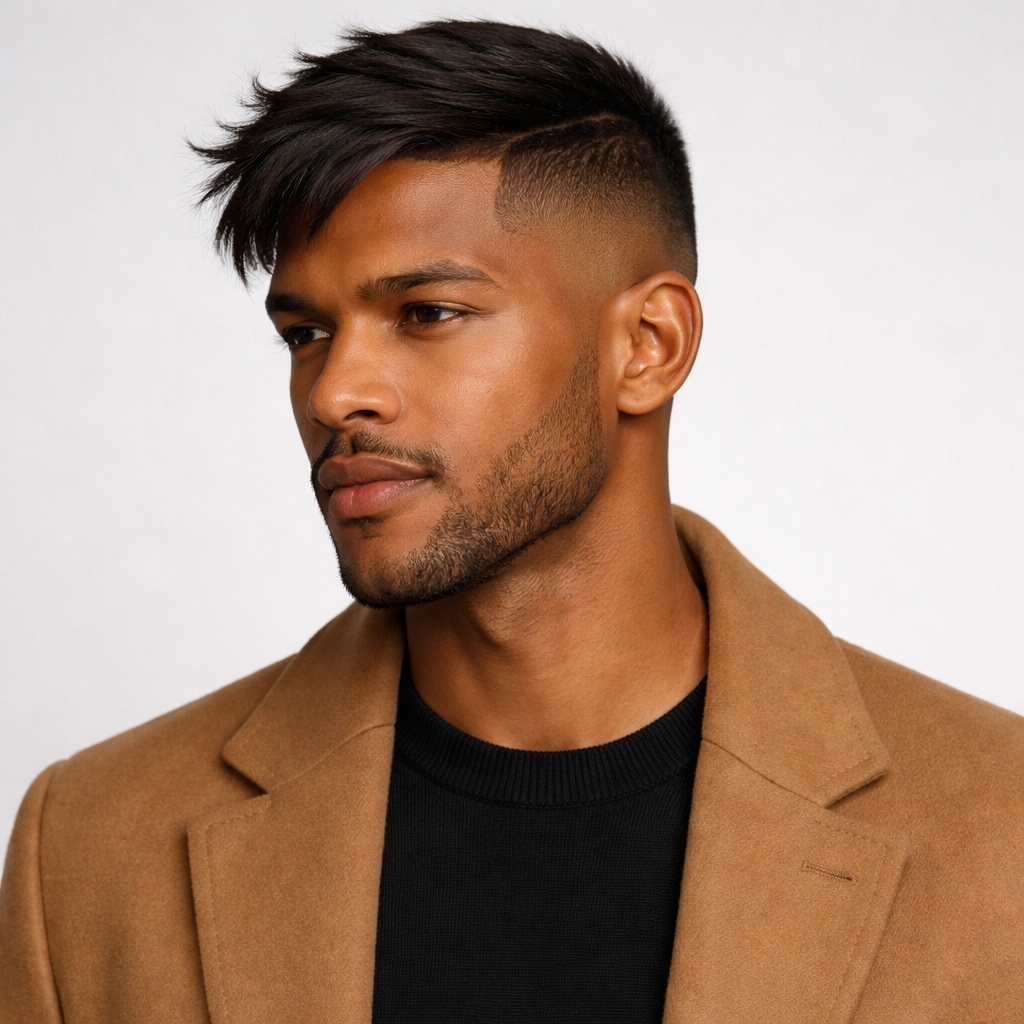 side swept fringe haircut for men