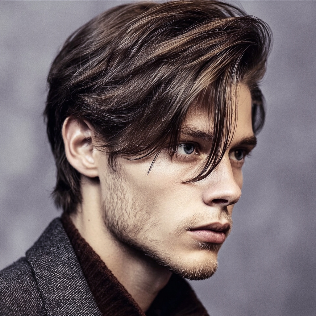 Medium side swept fringe with balanced length and light flow across the forehead.