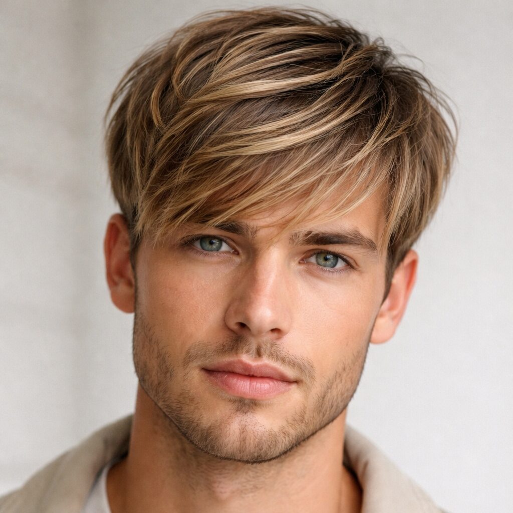 blonde highlights with fringe