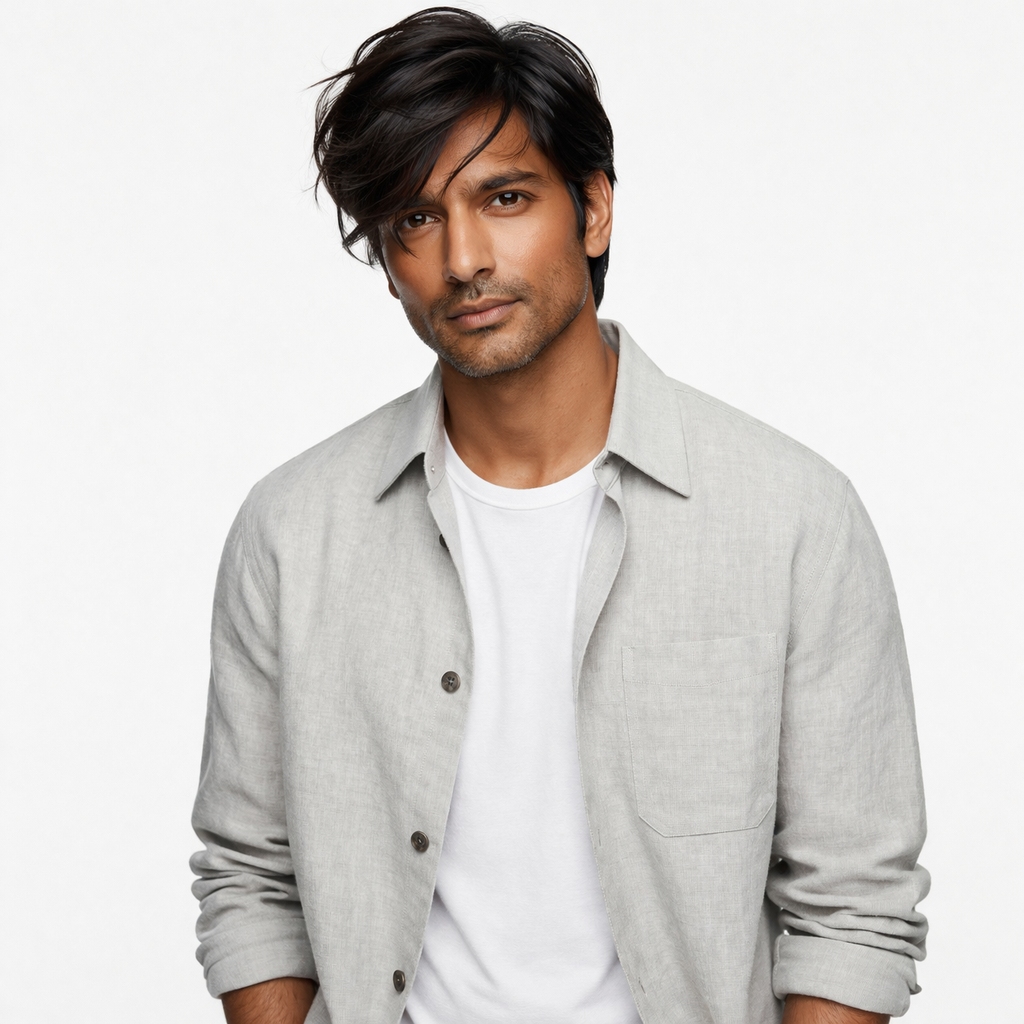 Textured side swept fringe