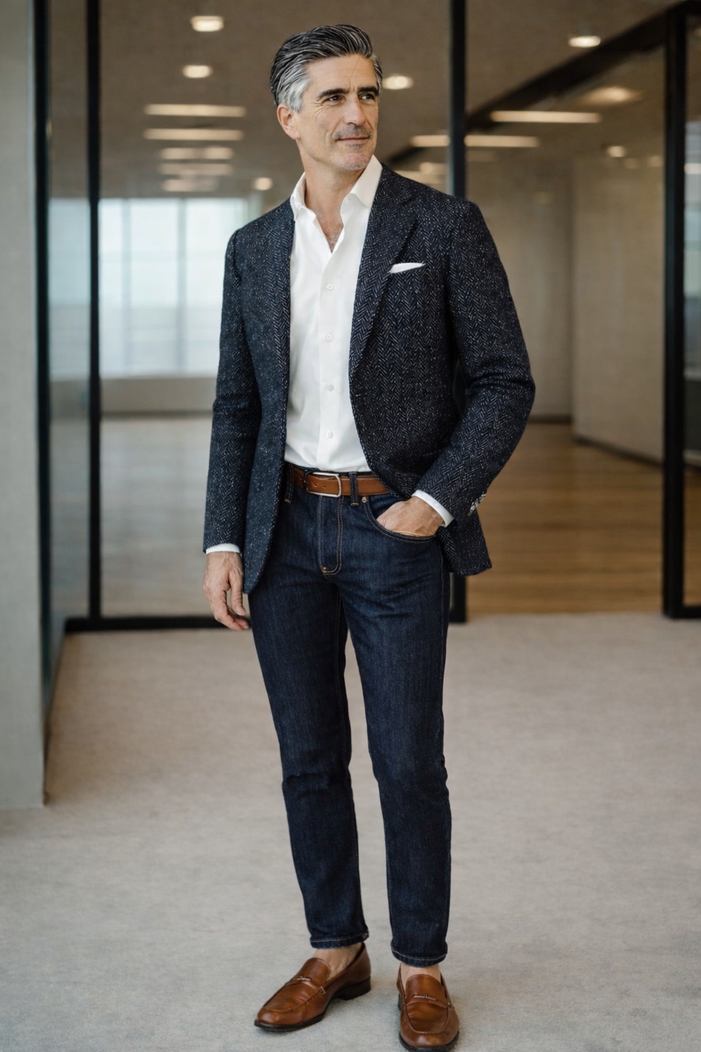 casual friday office outfit for men over 50