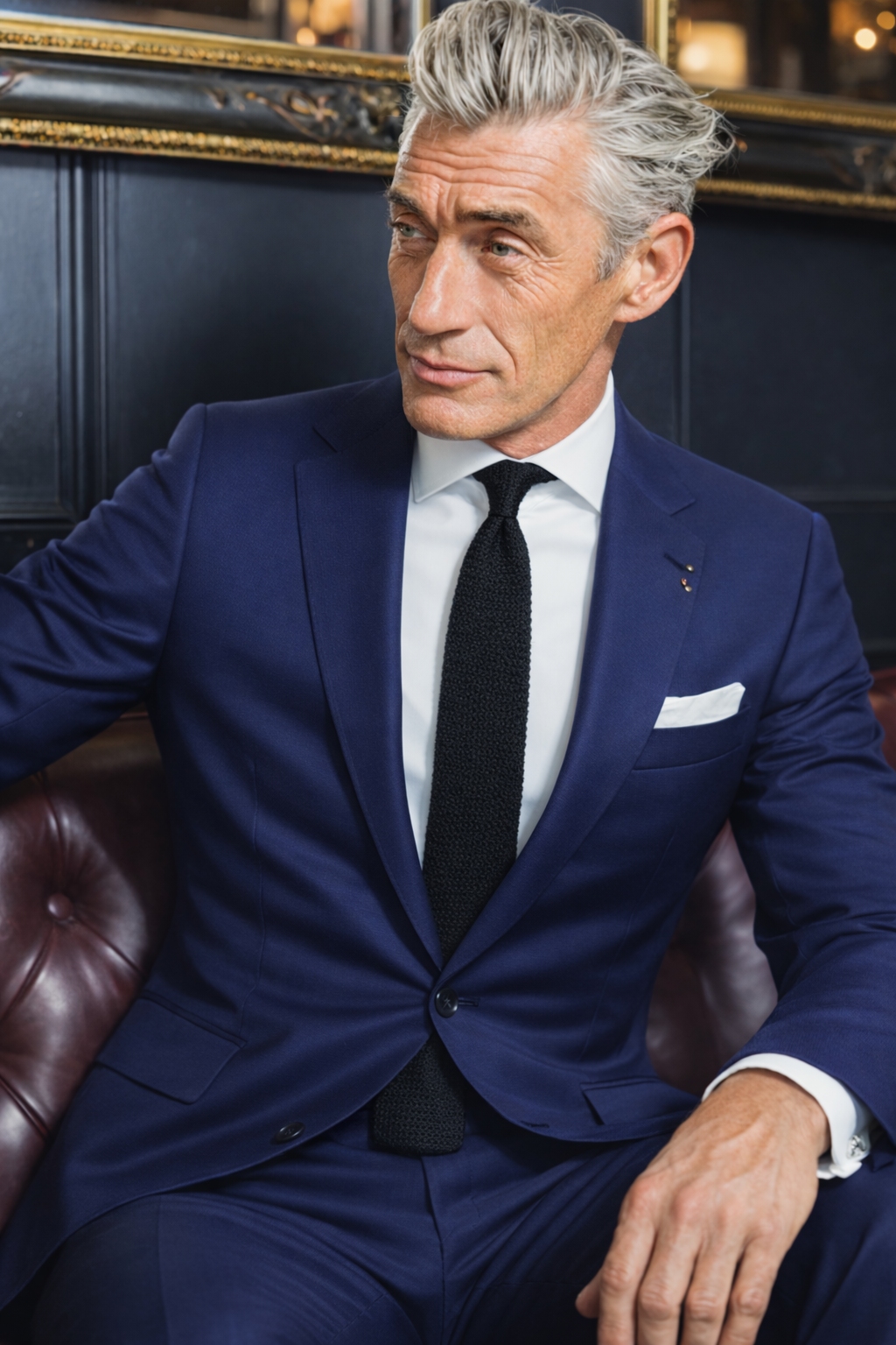 Black Tie Optional look with knitted silk tie
