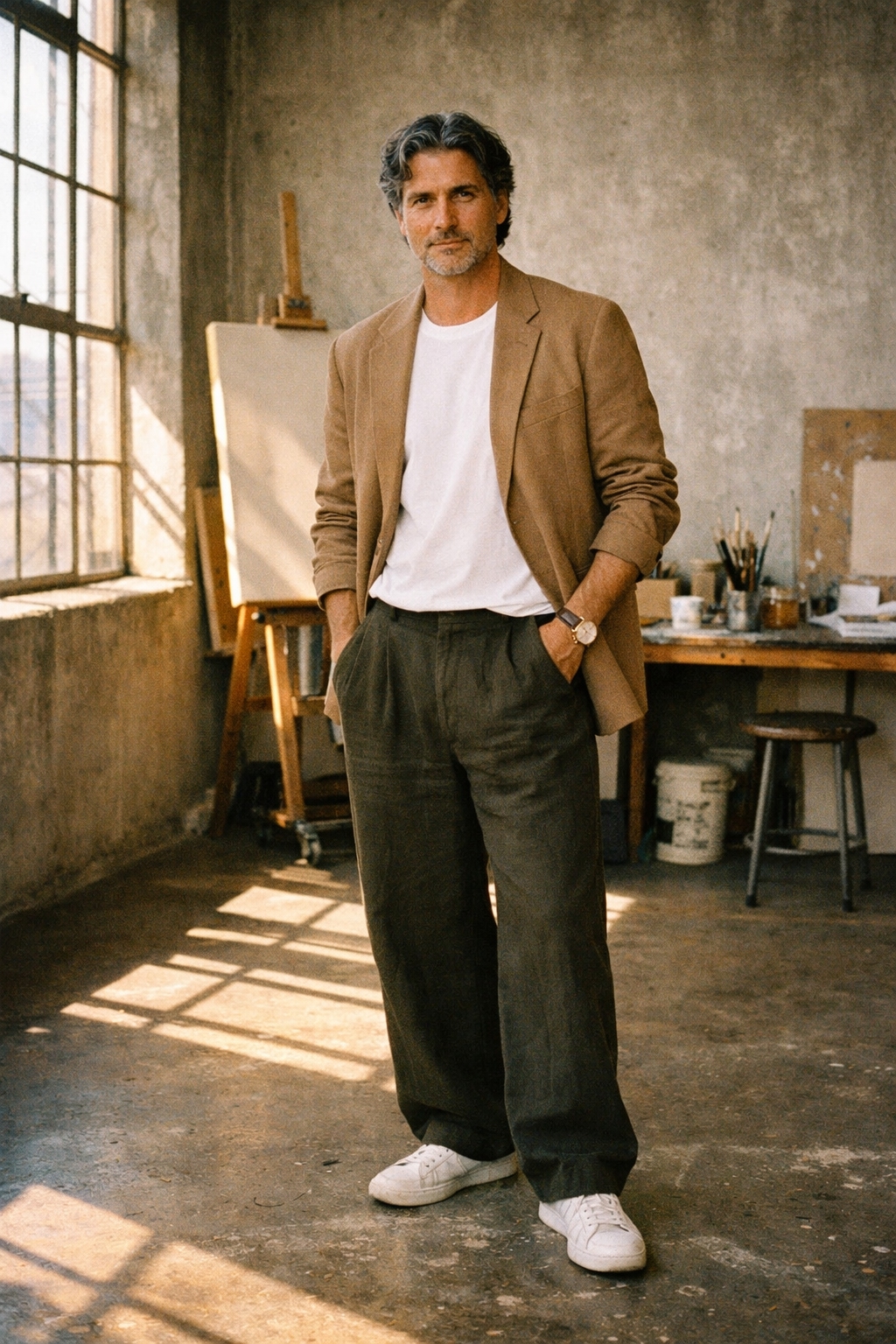 creative and contemporary outfit for men over 50