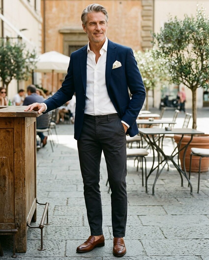 smart casual outfit for men over 50