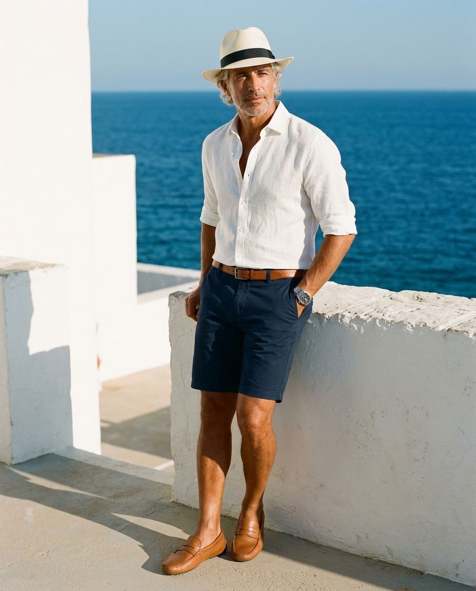 casual summer outfit mature man
