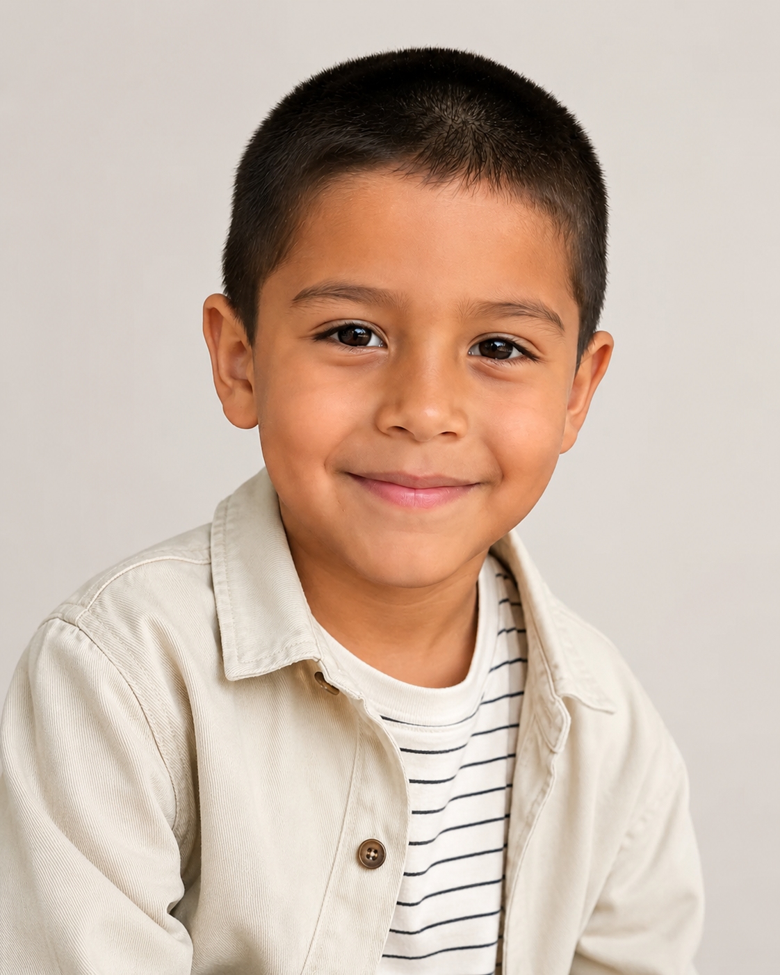 Corte de pelo para niño con rapado uniforme número 4