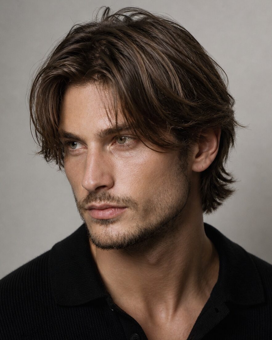 layered haircut men medium length 2026