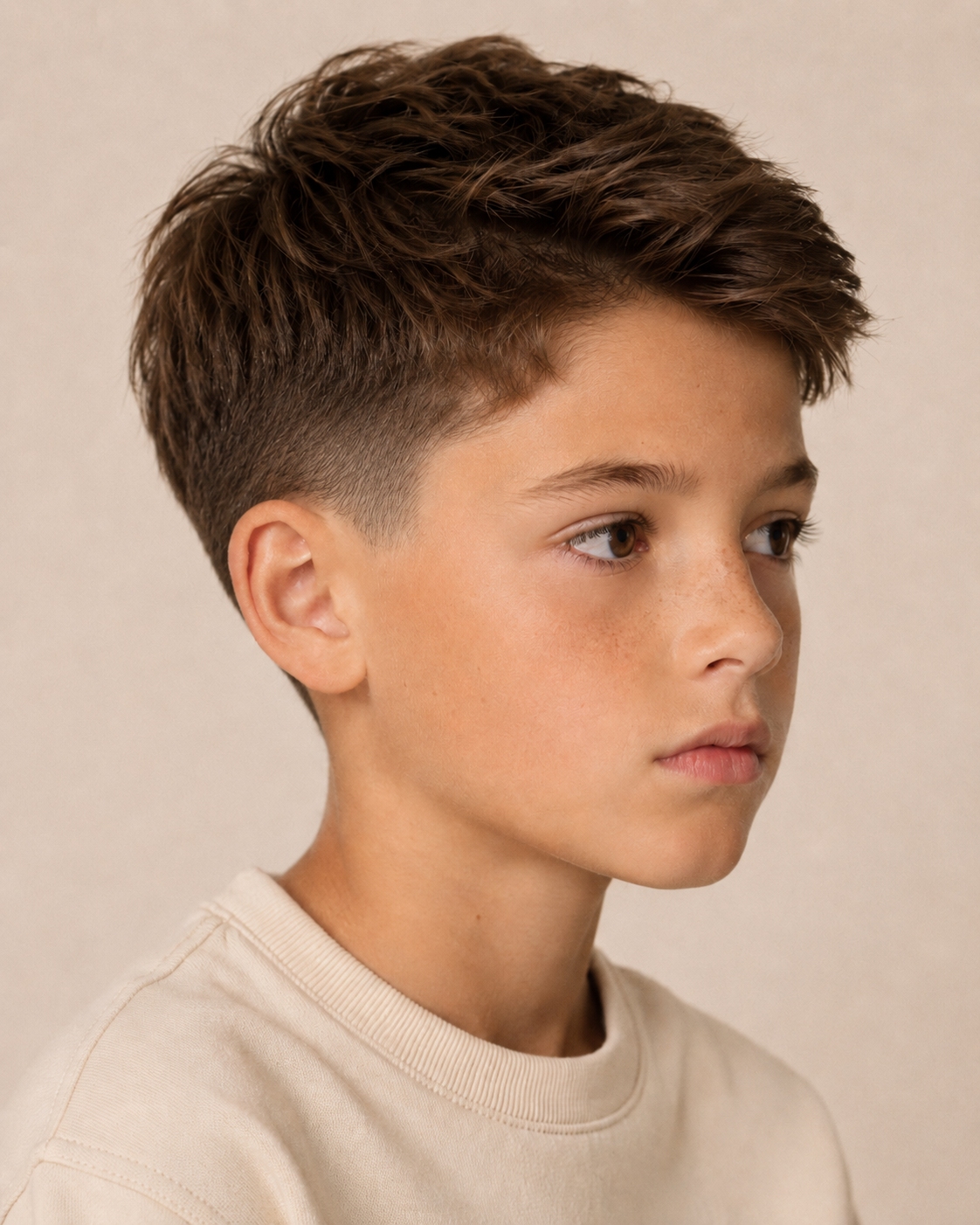 Cortes de pelo para niños - Taper infantil con volumen texturizado en la parte superior