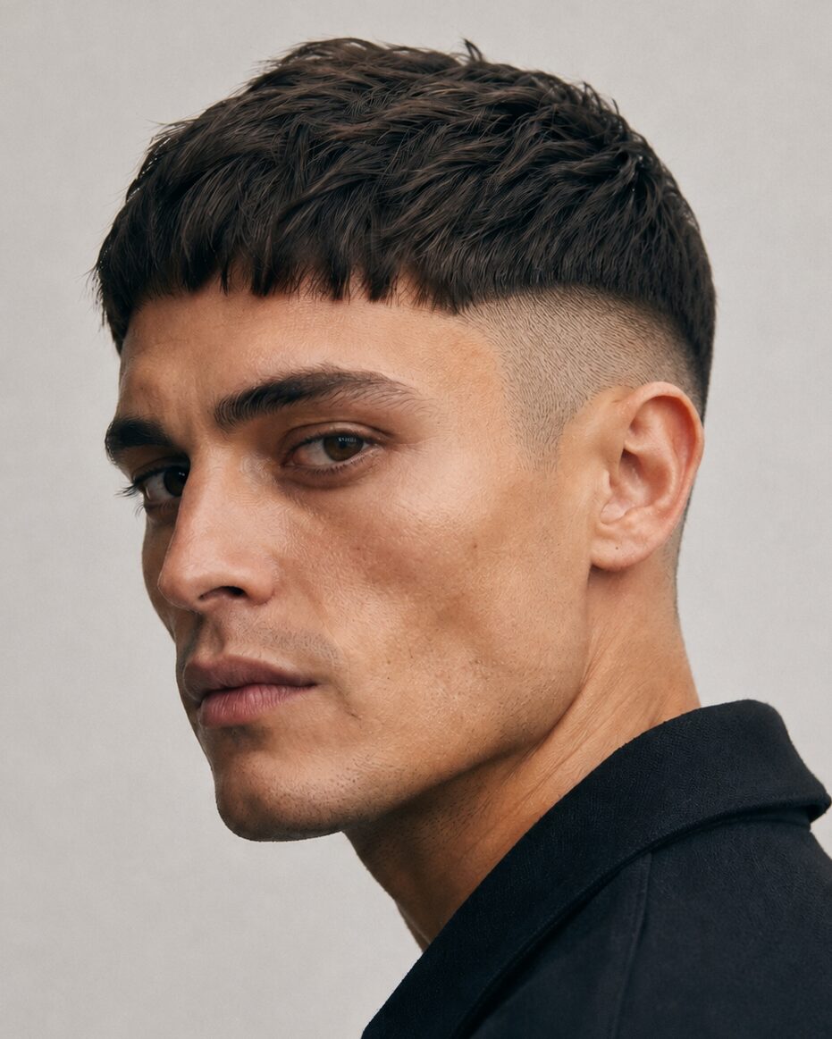 french crop haircut with undercut sides