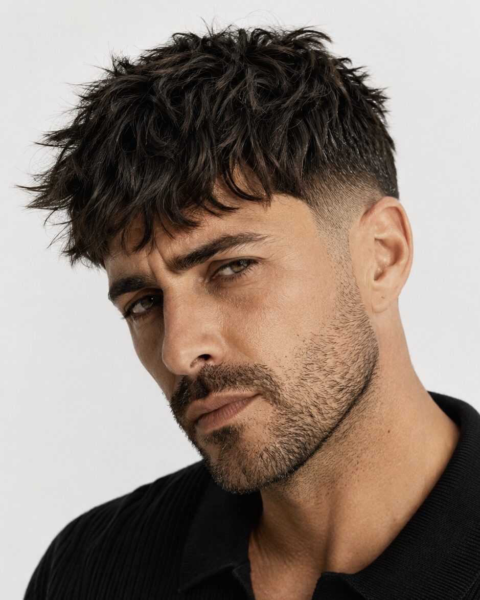 messy textured crop men
