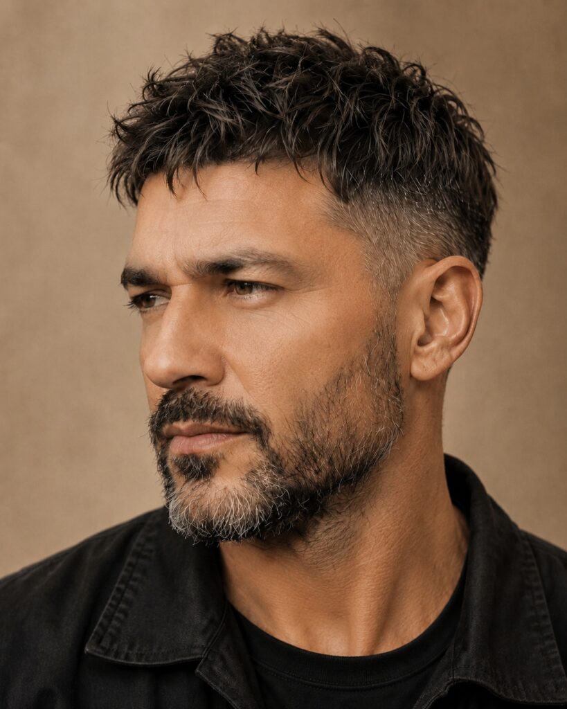 textured hair with beard
