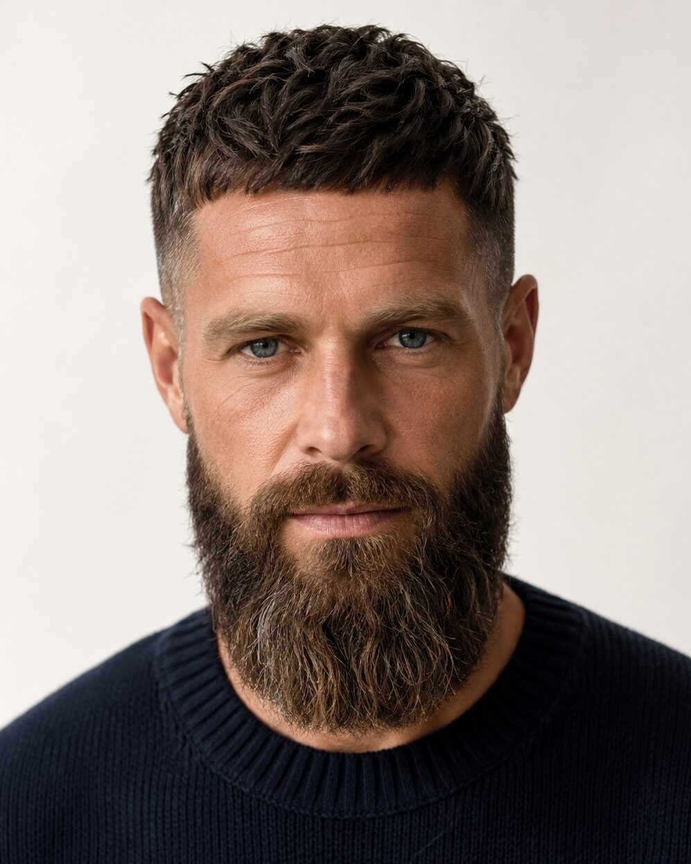 textured crop long beard