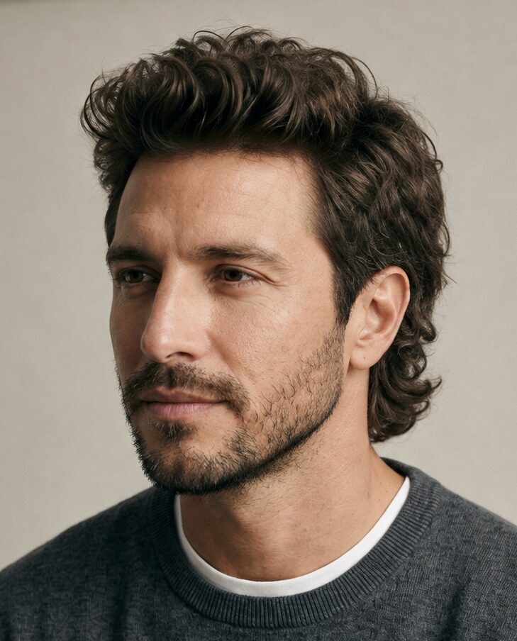fluffy modern mullet hairstyle