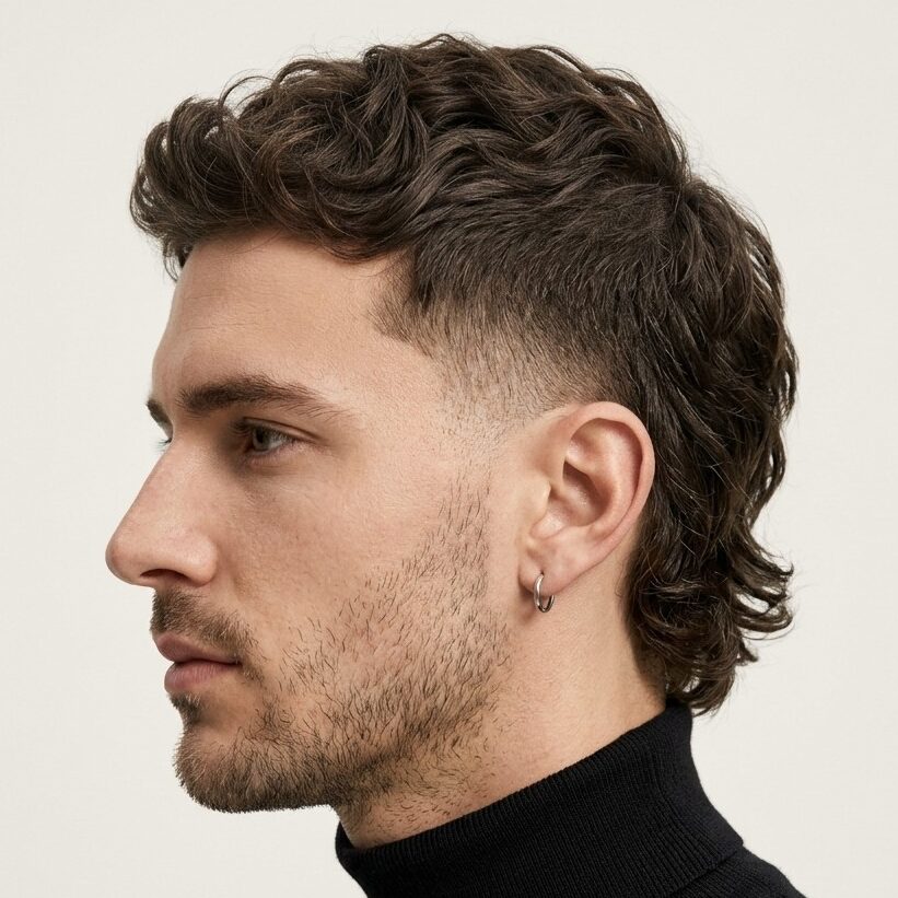 short wavy modern mullet haircut