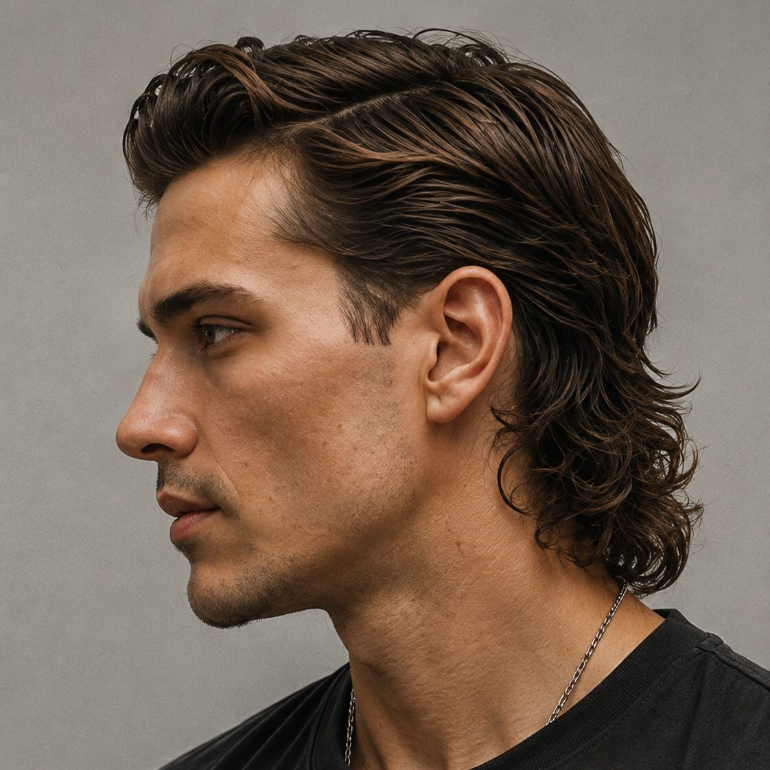 side part modern mullet haircut