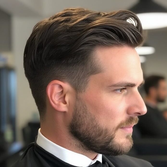 Brushed-up business taper with textured top and tapered sides