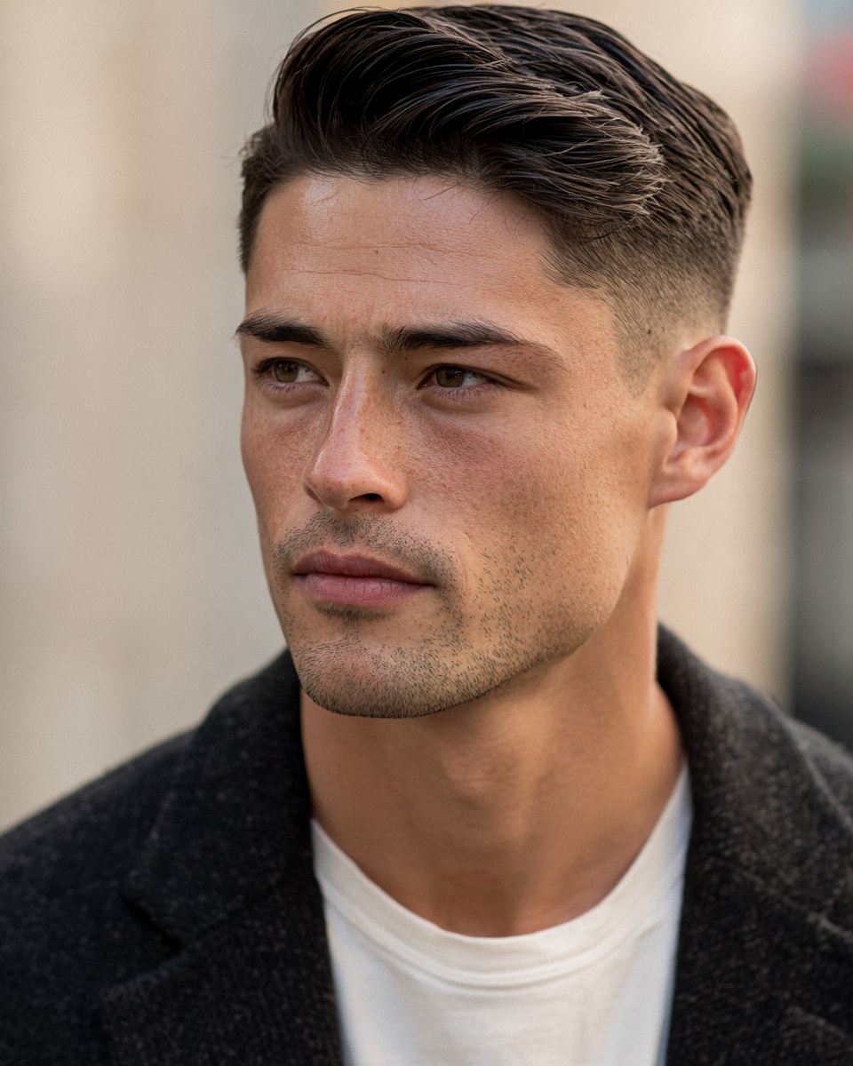 ivy league mid taper fade