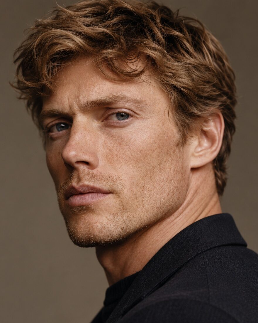 Short business shag with layered texture and clean neckline